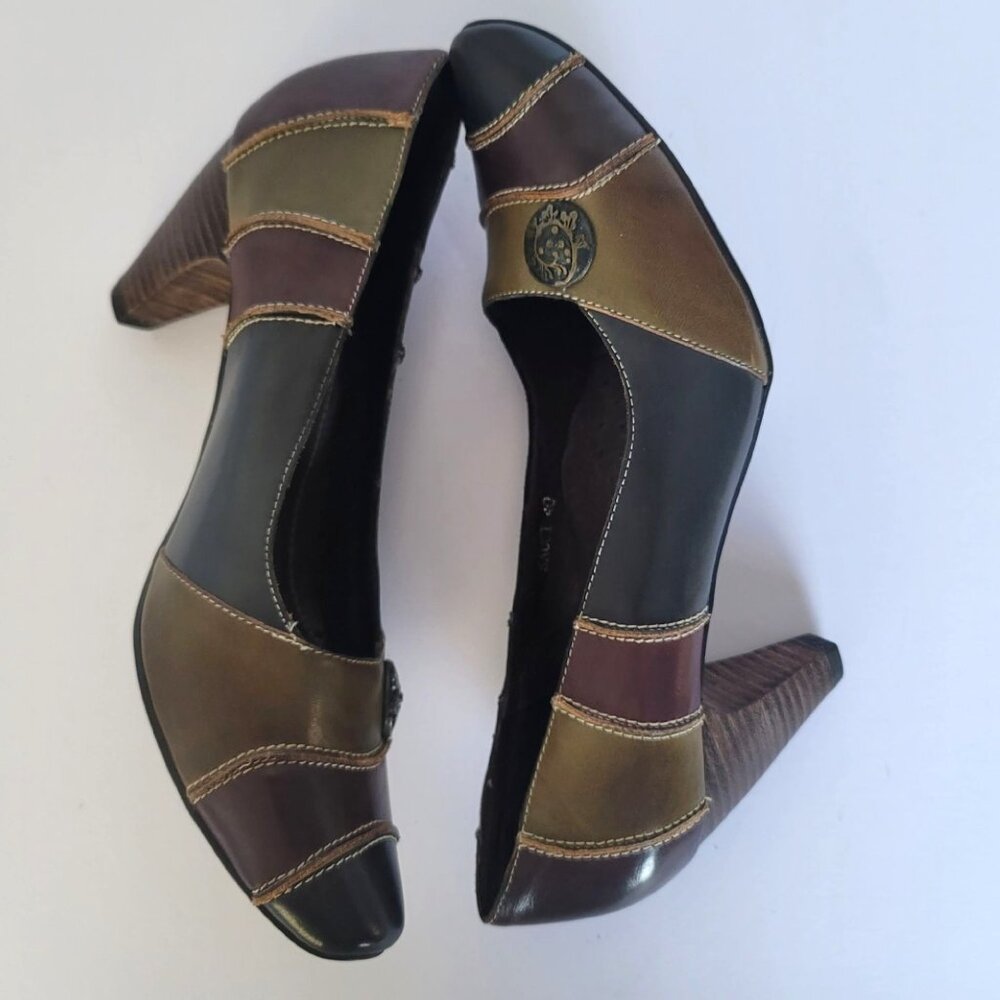 Spring Step Sauci Multicolor Patchwork Cone-Heel … - image 4